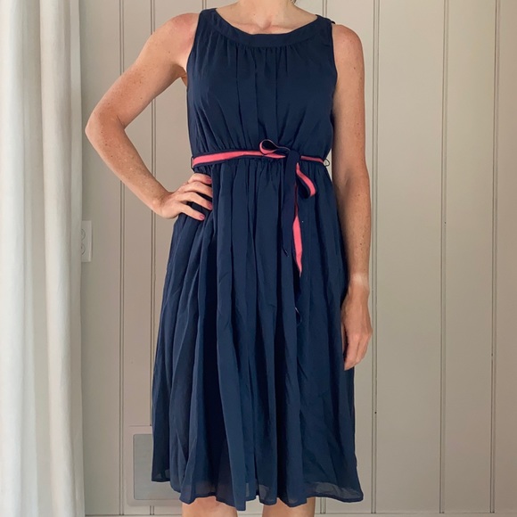 Navy summer dress size small. Midi dress - Picture 1 of 4